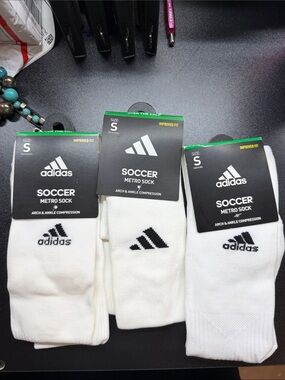 Unisex Size Medium 13C- 4Y Adidas Metro Soccer Socks Lot of 3  over The‎ Calf